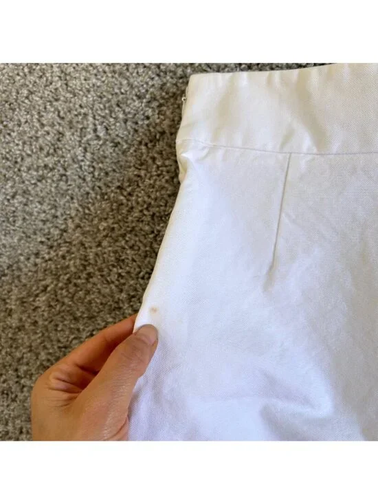 Vintage Yves Saint Laurent Women's Sz Small White High-Waist Cotton Shorts - Picture 4 of 12